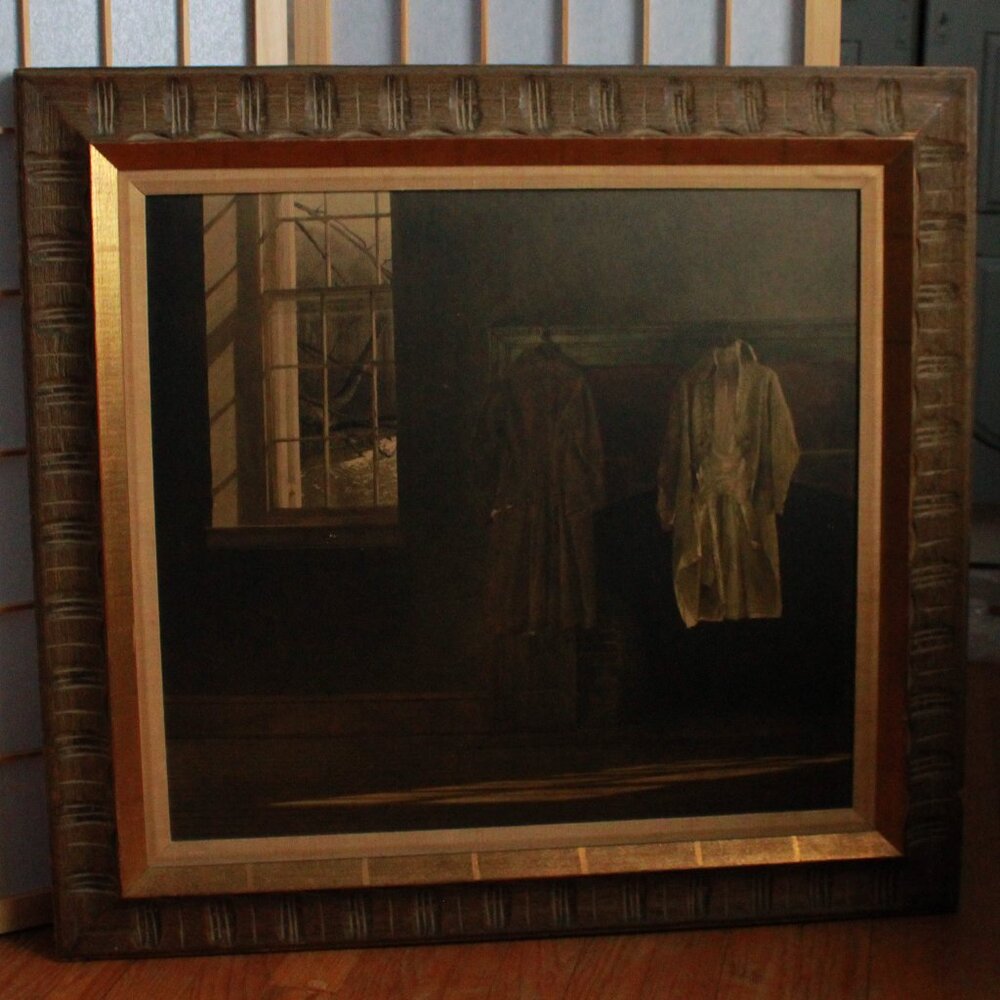Vintage Andrew Wyeth's "The Quaker" Framed Lithograph Print Art